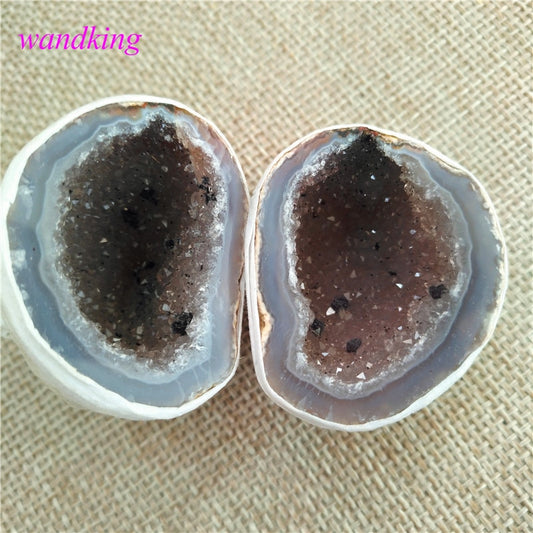natural   Agate geode quartz crystal specimen