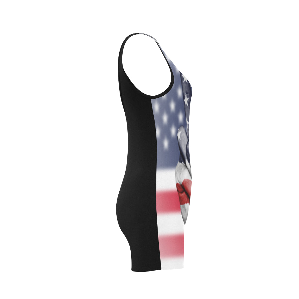 Swimsuit One Piece Boyleg Peace USA - Womens (4 colors)