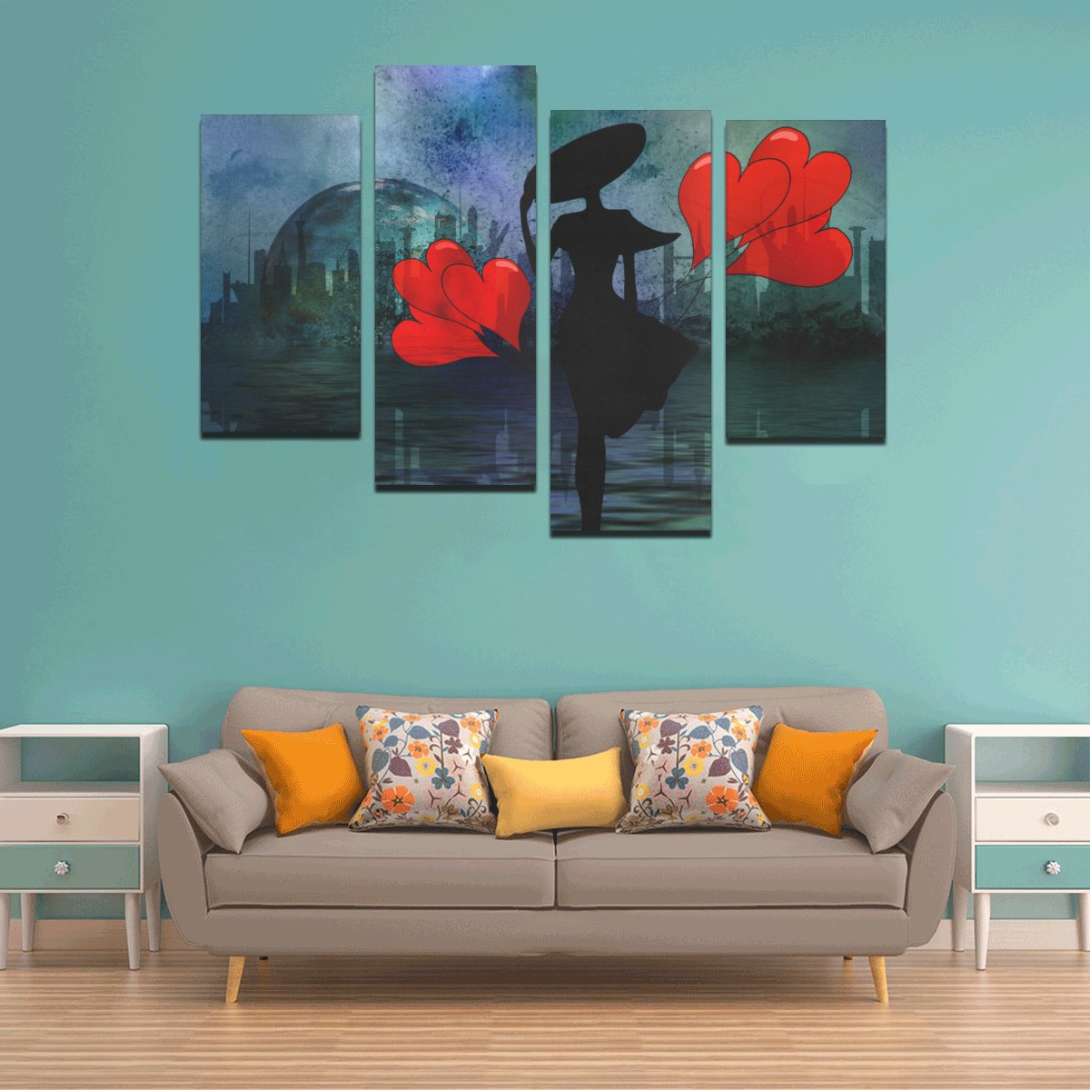 Framed Canvas Art Prints City Lover (3 & 4 Pieces) (Made in USA)